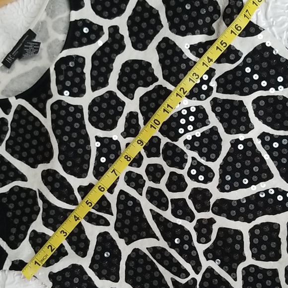 INC Giraffe black/white Sequined embellished Knit Long-sleeve Sweater, Size SP - Picture 11 of 14